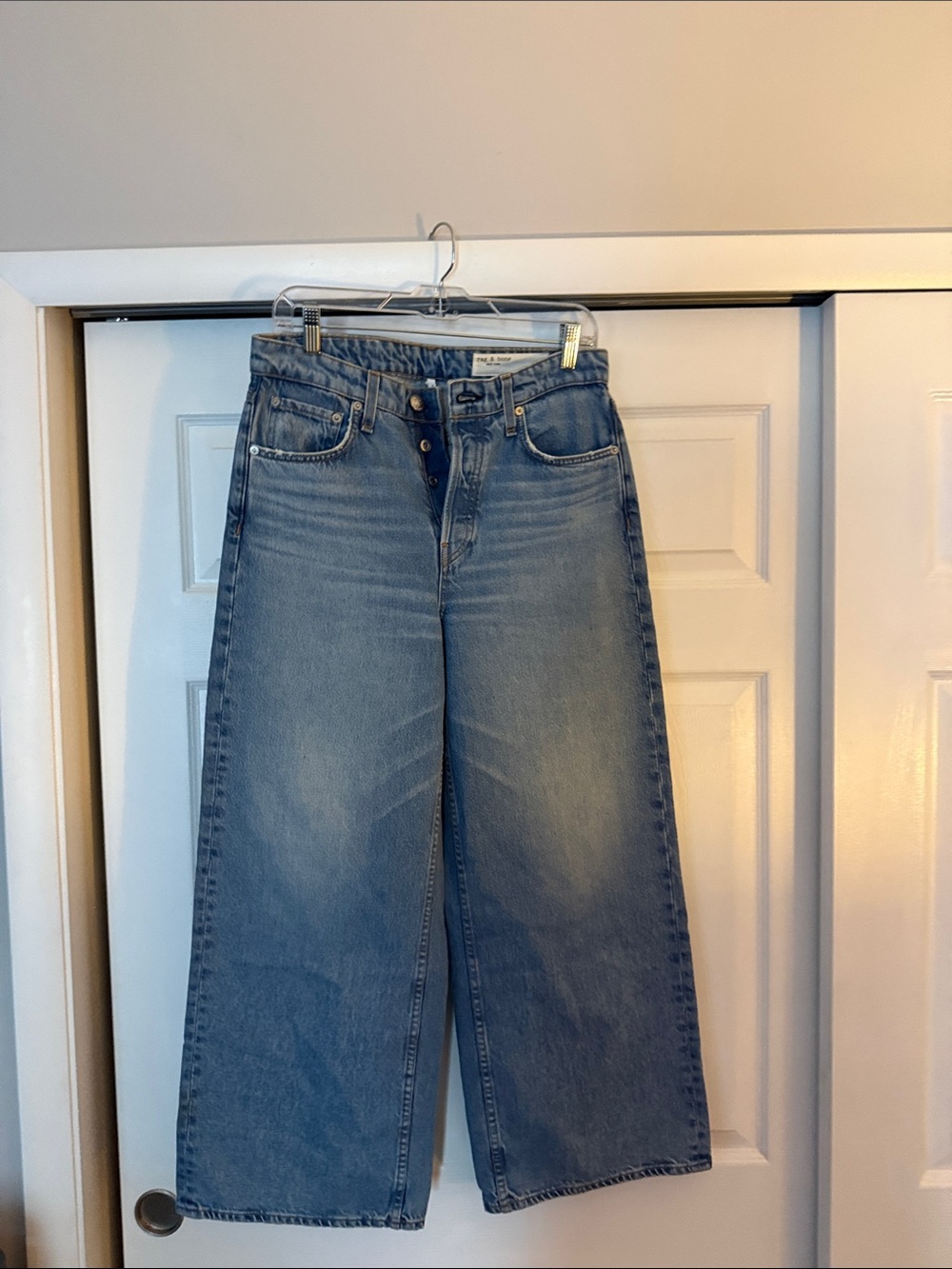 rag & bone Light Blue Wide-Leg High-Rise Jeans